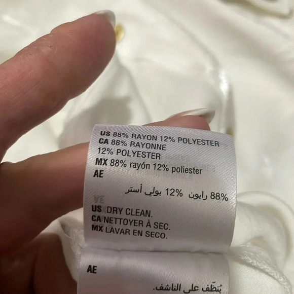 INC International Concepts Moto jacket Cream Shimmer Gold snaps Size S 90s NWOT - Picture 12 of 13